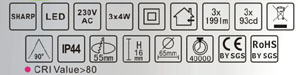 3 Or 6 Ways IP44 Cabinet LED Light Kit